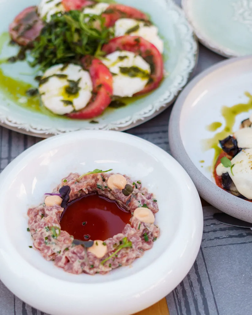 Caprese salad and tuna tartare at d'angelo